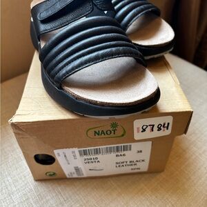 Naot Kids Black Leather Sandals